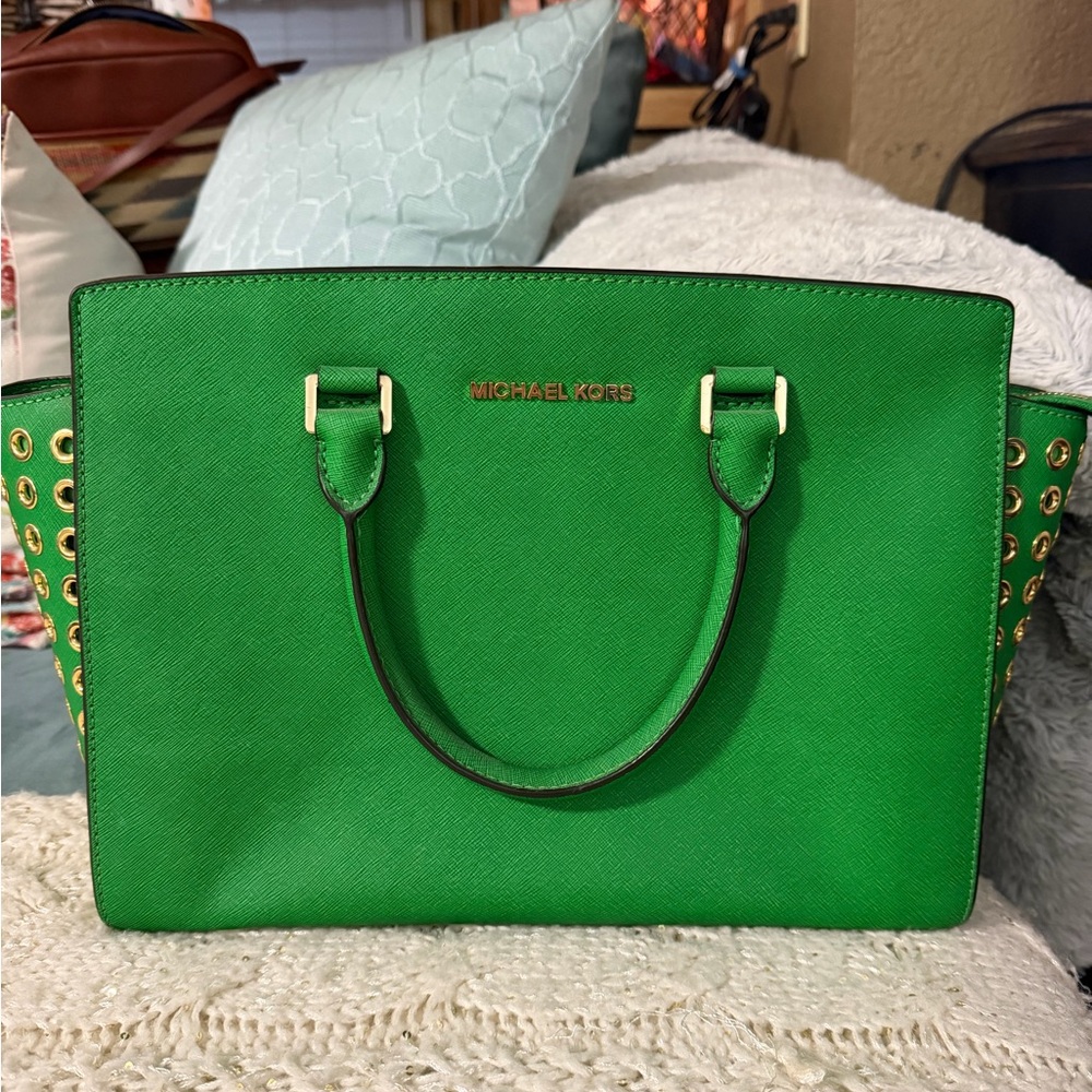 Michael Kors Vibrant Green Satchel